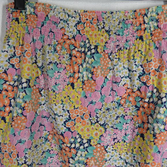 Women's Size Large Floral Retro A-Line Knee Length Skirt, Pockets - Picture 7 of 10